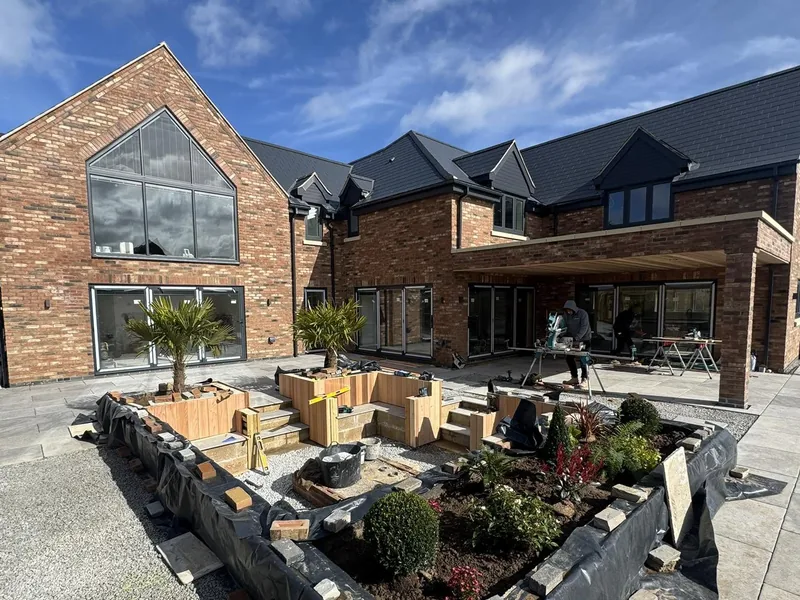 Completed high end house with AJB Group joinery finishing external timber work