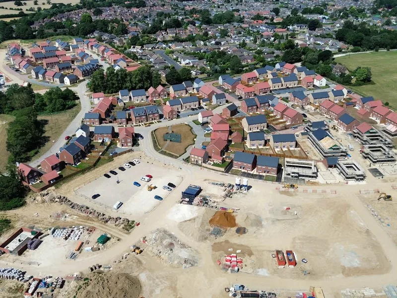 Plots under construction on a 300 home development