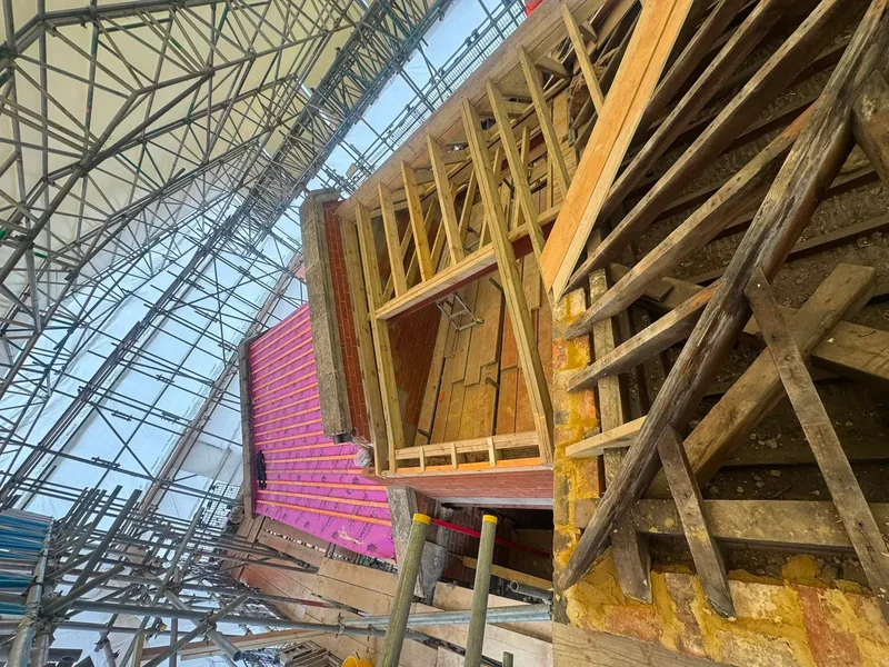 Roof works under way at Bourne Town Hall