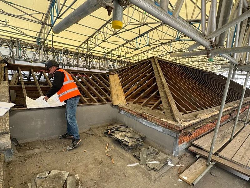 Roof and structural works on the Bourne Town Hall renovation
