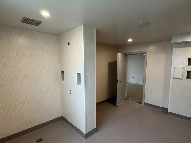 New corridor and door openings formed through the original layout