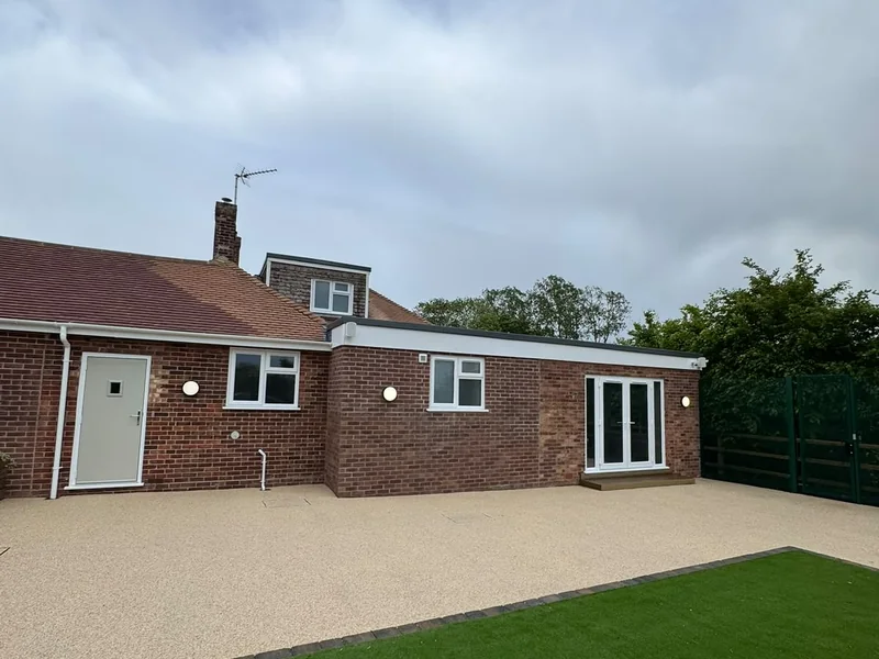 Completed rear elevation and landscaped garden
