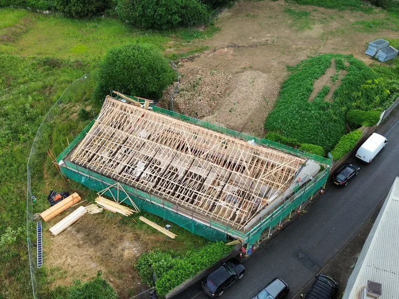 Roof replacement on Stoke Ferry Village Hall in Norfolk
