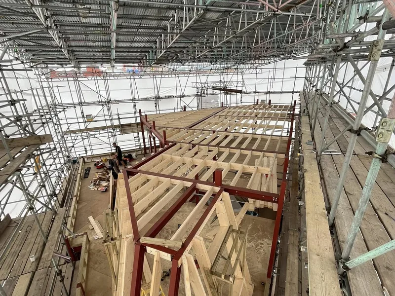 Mansard roof and joist work six storeys up in Tottenham, North London