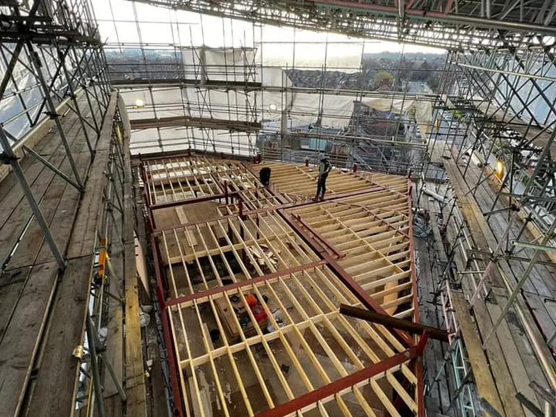 Steels infilled with hand cut joists and joist hangers in Tottenham