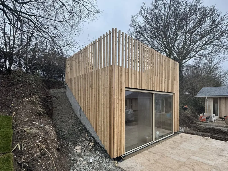 Coastal timber cladding and joinery on a high end new build at Wells-next-the-Sea