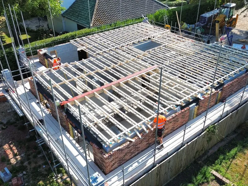 Floor joists installed to form a structural floor