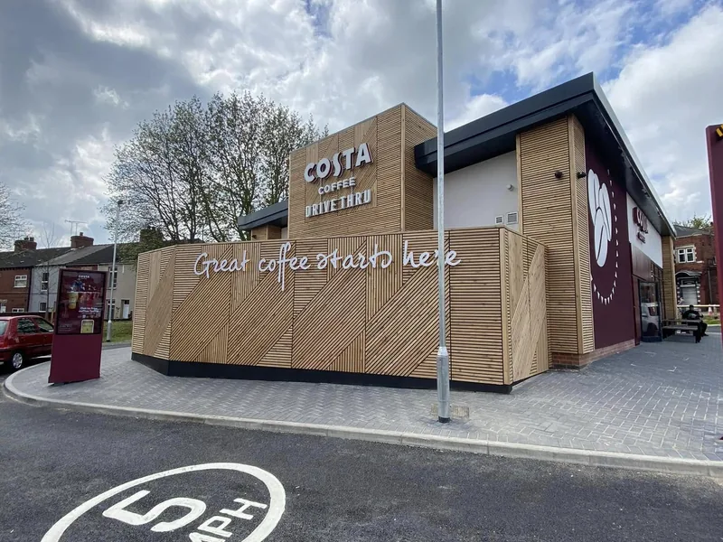 Completed Costa drive thru unit built by AJB Group