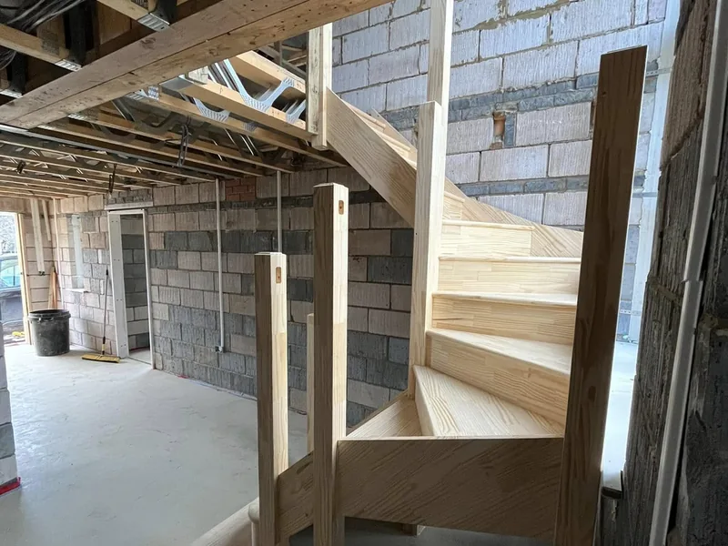 Pine stair set installed on a domestic property